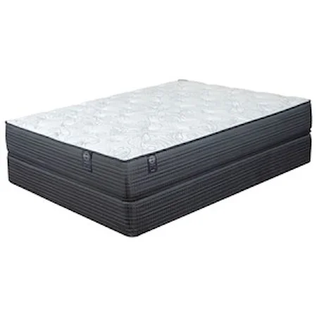 Queen Medium Feel Mattress and 9" Universal Navy Foundation